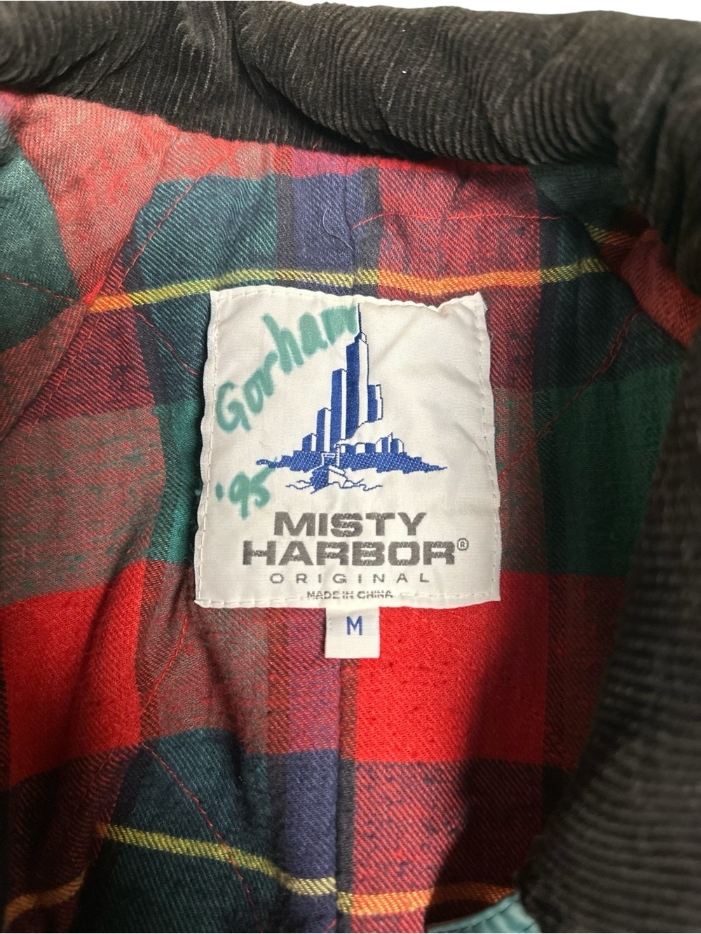 Vintage Misty Harbor Green Plaid Women’s Size M Flannel Lined Rain Coat - Picture 7 of 12